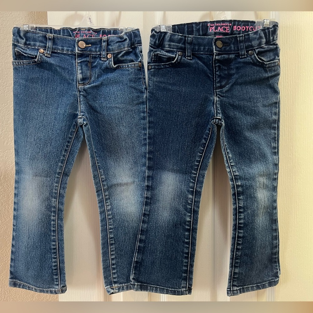 2 Pairs The Children’s Place Bootcut Jeans 4T